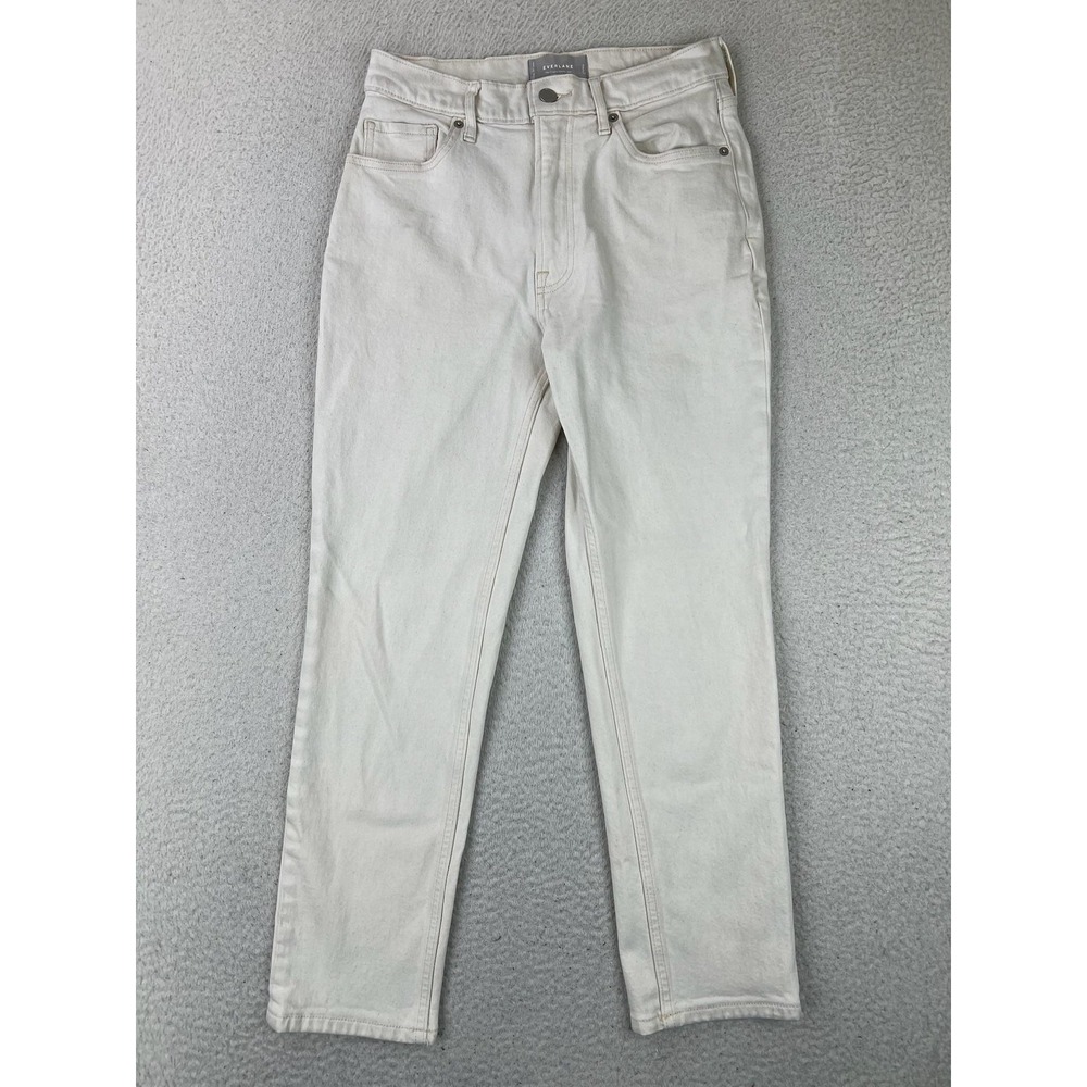 Everlane The Original Cheeky Jean Jeans Womens 27 Ankle White High Rise Stretch